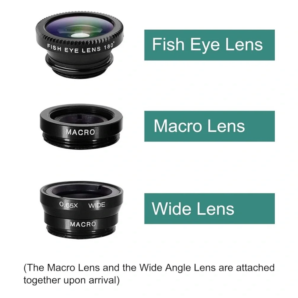 Ailun Black Camera Lenses Set with Clip-on Mechanism and Macro Feature - Picture 2 of 7